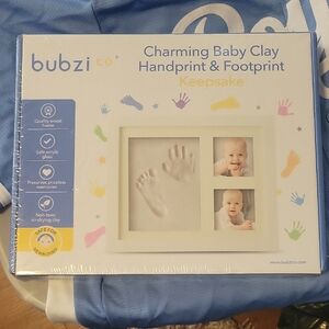 Charming Baby Clay Handprint & Footprint Keepsake - White